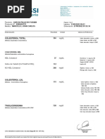 Colesterol Total: Paciente: Protocolo Nº: Ingreso: Medico: Generación