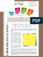 All Informations and Sizes For A Paper Sizes A0, A1, A2, A3, A4, A5 ...