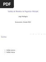 Validez de Modelos de Regresión Múltiple: Jorge Rodríguez