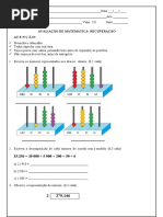 Avaliação de Recuperação de Matemática