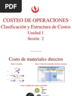 Costeo de Operaciones: Clasificación y Estructura de Costos