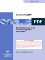 ISA-37.8-1982 (R1995) : Specifications and Tests For Strain Gage Force Transducers