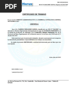 CERTIFICADO DE TRABAJO Paredes Fernandez