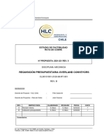 Requisición Presupuestaria Overland Conveyors: Estudio de Factibilidad Ruta de Cobre