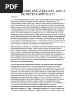 Comentario Exegético Del Libro de Reyes Capítulo 22