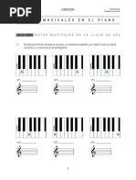 Notas Musicales en El Piano Ejercicios