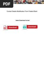 Contact Details Modification Form Federal Bank