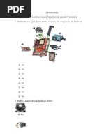 Atividades Montagem e Manutenção - 2020