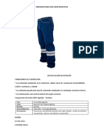 Pantalon Jean Con Cinta Reflectiva Especificación Descripción