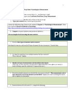 Prep Sheet. Psych Measurement