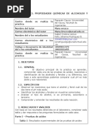 Tabla 1. Resultados Experimentales de Las Pruebas de Acidez