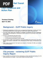 Ottawa Light Rail Transit Public Inquiry City's Response and Action Plan