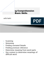 Reading Comprehension Basic Skills: Seful Bahri