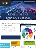 Review of The Previous Lesson