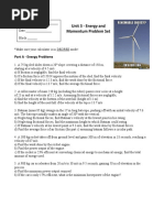 Energy and Momentum Problem Set