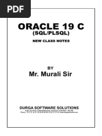 Oracle 19 C: Mr. Murali Sir