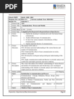 Communication - Process and Models (Syllabus)