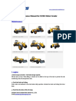 Maintenance Manual For XCMG Motor Grader