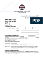 Mathematics Applications Unit 3: Semester One Examination, 2021 Question/Answer Booklet