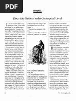 Electricity Reform at The Conceptual Level: Editorial