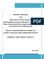 Project Proposal FOR High Tech Plastic Product