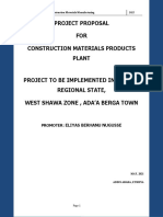 Project Proposal FOR Construction Materials Products Plant: Promoter