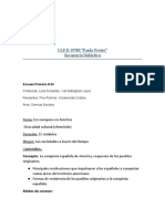 I.S.F.D. N°88 "Paulo Freire" Secuencia Didactica: Concepto: La Conquista Española de América, Respuesta de Los Pueblos