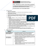 Convocatoria para La Contratación Administrativa de Servicio Cas Temporal de Un/A (01) Promotor/A para Cem Puerto Inca - Huánuco