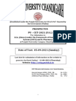 Prospectus PU - CET-2021 (U.G.) : B.Sc. (Hons.) Under The Framework of Hons. School System (CBCS) and B. Pharmacy