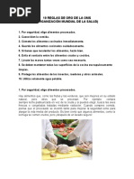 10 Reglas de Oro de La Oms