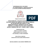 Universidad de El Salvador Facultad de Jurisprudencia Y Ciencias Sociales Escuela de Relaciones Internacionales