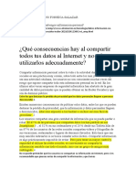 ¿Qué Consecuencias Hay Al Compartir Todos Tus Datos Al Internet y No Saber Utilizarlos Adecuadamente?