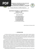 CARTA DESCRIPTIVA Estructura y Dinamica Celular