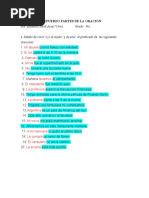 Actividad Refuerzo Partes de La Oración