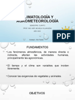 Climatología Y Agrometeorología: Semestre: Cuarto Prof. Ing. Agr. Micaela Villanueva AÑO 2022