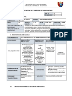 Planificacion de La Sesion de Aprendizaje: I. Datos Informativos