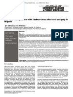 Patients' Compliance With Instructions After Oral Surgery in Nigeria