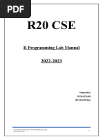 R20 Cse: R Programming Lab Manual