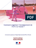 Comment Organiser L'enseignement de l'E.P.S À L'école ?: Inspection Académique Académie de Montpellier