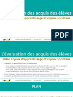 L'évaluation Des Acquis Des Élèves: Entre Enjeux D'apprentissage Et Enjeux Sociétaux