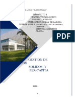 Gestion de Residuos Solidos Y Per-Capita: " Proyecto 1 Centro Tecnologico Minero Cetemin Intructor: Integrantes