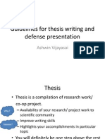 Guidelines For Thesis Writing and Defense Presentation