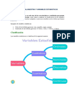 Poblacion, Muestra y Variables Estadisticos