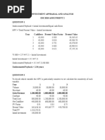 Investment Appraisal and Analysis Ide 2018