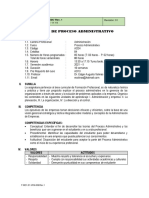 Sílabo de Proceso Administrativo: I. Datos Generales