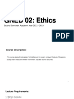 GNED 02: Ethics: Second Semester, Academic Year 2022 - 2023