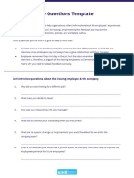 Exit Interview Questions Template