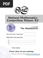 Mathketeers Question Paper