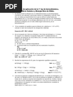 Ejercicios de Aplicación de La 3° Ley de Termodinámica, Equilibrio Químico y Energía Libre de Gibbs