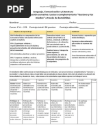 Rúbrica de Evaluación - Lenguaje - Kamishibai